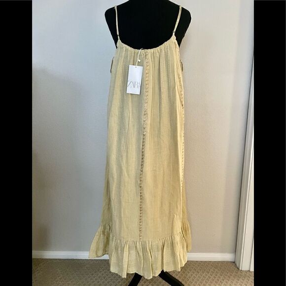 NWT Zara Long Embroidered Dress - Picture 9 of 11